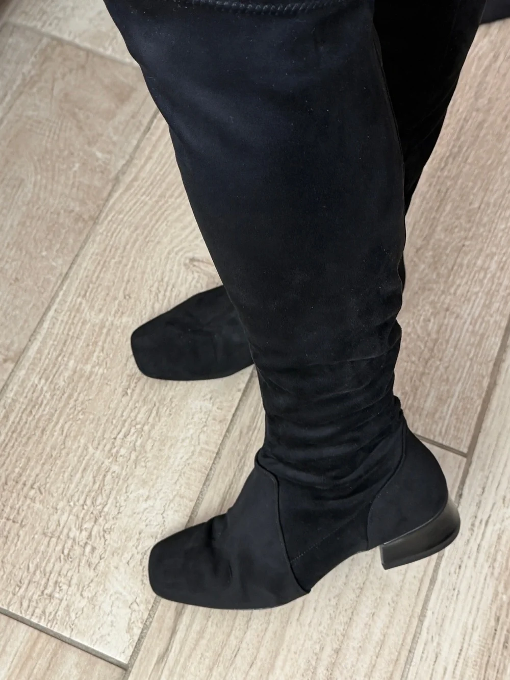 Marella Black Knee-High Suede Boots